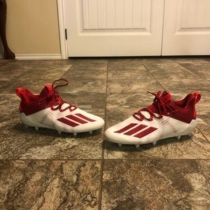 Mens Size 9 adidas Adizero 9.0 "White/Red" Men's Football Cleats